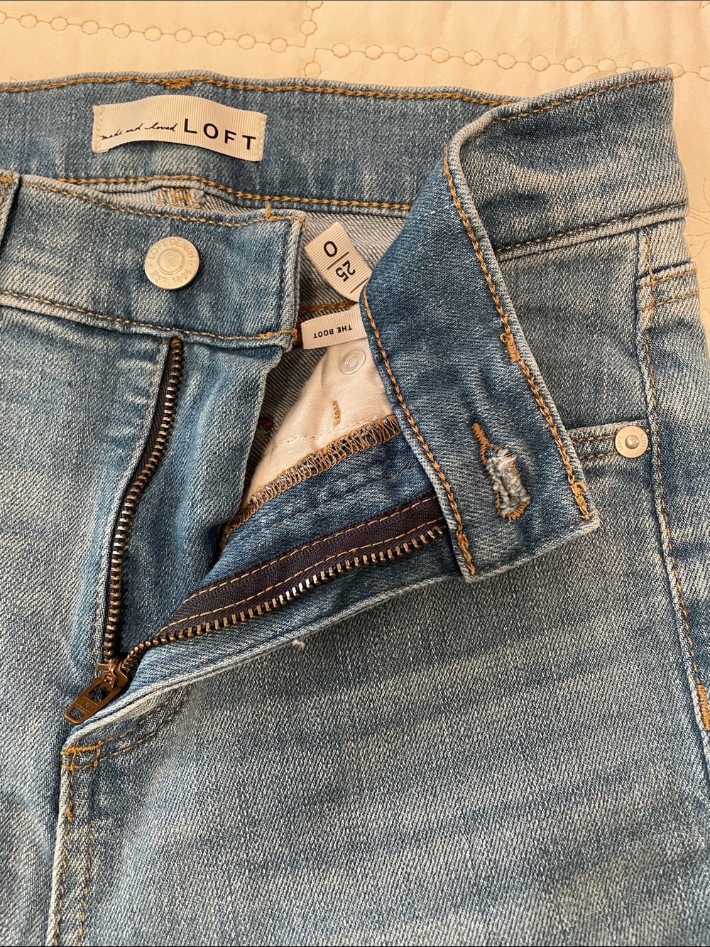 LOFT The Boot Light Blue Flare Jeans - Picture 6 of 7
